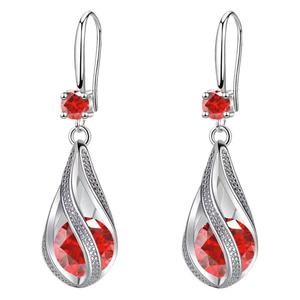 Orecchini pendenti a goccia con pietra intarsiata a torsione, eleganti gioielli di moda da donna - Product Image 5