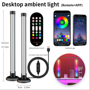 Barra de Luz LED RGB de Escritorio con Ritmo Musical, Control Remoto por Aplicación, Recargable por USB, Decoración <span class=keywords><strong>Navideña</strong></span> de Aluminio - Product Image 2