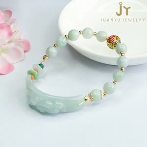 Bán Buôn Đá Tự Nhiên Người Đàn Ông Vòng Đeo Tay Đồ Trang Sức Thời Trang Jadeite Phụ Nữ Bangles Myanmar Ngọc Bích Đính Cườm Vòng Đeo Tay - Product Image 2