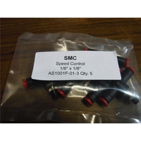 Cantidad: 5 Conectores Neumáticos Rectos de Control de Aire, 1/8 OD X 1/8", Conexión a Presión