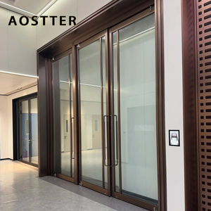 <span class=keywords><strong>Porte</strong></span> à battant en aluminium AOSTTER robuste, finition chêne foncé, motif grain <span class=keywords><strong>de</strong></span> <span class=keywords><strong>bois</strong></span>, grille classique, pour <span class=keywords><strong>entrée</strong></span> principale <span class=keywords><strong>de</strong></span> cabane rustique extérieure - Product Image 4