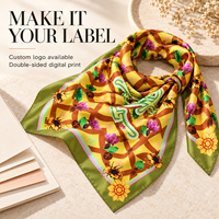 Foulard carré en twill de soie pure 18 Momme avec impression personnalisée recto-verso 36x36 pouces pour marques de boutiques
