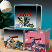 Boîte d'entraînement d'élite en acrylique transparente avec aimant puissant pour la protection et l'affichage de la collection de Pokémon, étui en acrylique avec couvercle magnétique
