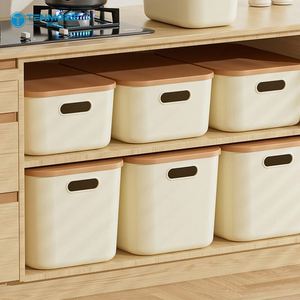 Thickened PP Plastic <b>Storage</b> <b>Box</b> with Lid Stackable <b>Storage</b> Bin with Handle for Toys Clothes Snacks - Product Image 2