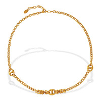 Nouveauté 2026 Collier Demi-luxe à fermoir double D en forme de nez de cochon, Chaîne en bambou plaqué or 18 carats, Polyvalent et Élégant