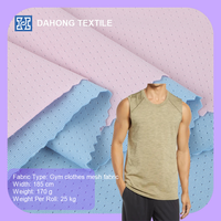 Tissu jersey extensible léger en polyester et élasthanne Dh N012 à fines œillets pour débardeur de sport d'été en maille
