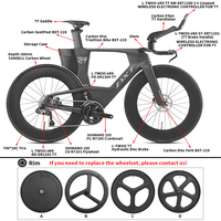 Vélo de course en fibre de carbone BXT T1000Carbon, câblage interne, cadre compatible L-TWOO ERX 2*12 vitesses, freins à disque 160 mm avec guidon TT