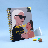 Cahier hebdomadaire d'entraînement en spirale A4 imprimé sur mesure nouveau design avec tissu et fil de couverture en PP reliure à coudre taille A3