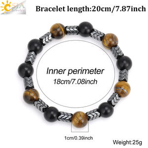 CSJA-Bracelet <span class=keywords><strong>de</strong></span> <span class=keywords><strong>Protection</strong></span> <span class=keywords><strong>de</strong></span> la Santé en Pierre Naturelle Œil <span class=keywords><strong>de</strong></span> Tigre Hématite Perle <span class=keywords><strong>de</strong></span> Cristal <span class=keywords><strong>de</strong></span> Guérison pour Homme et Femme, H450 - Product Image 6
