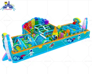 Newest Design Rocket Theme Inflatable Trampoline Castle Indoor Inflatable Amusement Park