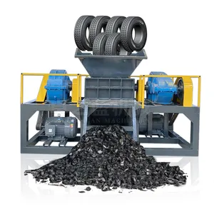 Hot-Selling Double Shaft Recycling Rubber Used Tire Shredders Crusher Plastic Wood Display Racks Shreder Machine