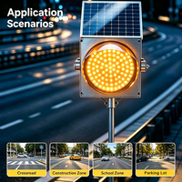 Vente chaude 12V 300mm Portable Jaune Clignotant LED Voyant de contrôle de trafic à énergie solaire