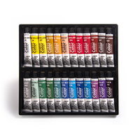 Ensemble de tubes de peinture en verre translucide et opaque 12/24 couleurs d'eau pour les expressions créatives