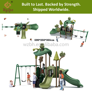 Baihe rừng loạt công viên giải trí sân chơi trẻ em thoải mái sân chơi ngoài trời thiết bị chơi thiết lập trượt nhựa với Swing - Product Image 4