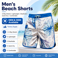 Shorts de bain en gros à séchage rapide, conception personnalisée, support de sublimation numérique, usine propre, maquette en 1 heure, échantillon en 1 semaine, OEM