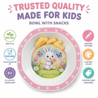 Assiettes pour enfants en PP sans BPA, motif dessin animé, écologiques, réutilisables, de qualité alimentaire, sûres, durables, en plastique 3D UV, vente en gros
