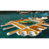 Plate-forme de ponton flottante en forme de E pour quai de jet-ski gonflable extérieur