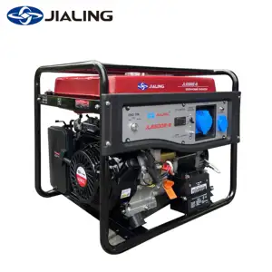 Jiling 단상 가솔린 발생기 5kva 휴대용 파워 가솔린 발전기 바퀴 캠핑 홈 발전기 침묵