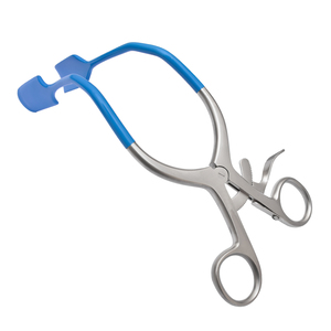 Rétracteur vaginal latéral 8,25 pouces, revêtement PVC bleu, manivelle manuelle, poignées dorées pour chirurgie gynécologique - Product Image 2