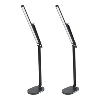 Lampe de bureau LED rotative à 360° en aluminium, pliable, avec commande tactile intelligente, protection oculaire, rechargeable, lumière nocturne à intensité variable, minimalisme moderne, CRI 90+
