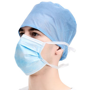 Hubei Haixin masker medis tipe IIR, masker wajah sekali pakai warna-warni dengan dasi 3 lapis kualitas tinggi pabrik grosir - Product Image 2