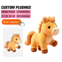 Peluche Cheval Gris Personnalisable avec Logo, Jouet en Peluche Doux pour Enfants, Cadeau d'Anniversaire avec Selle