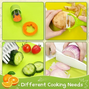 45Pcs Safe Plastic Knives Multifunctional Cookware Baking Toy for Toddler Kids With Cutting Board Fruit Vegetable <strong>Crinkle</strong> <strong>Cutter</strong> - Product Image 4