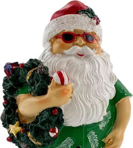Needzo Santa by the Sea Christmas StatueTropical Beach Themed Tabletop Decoration - Product Image 1