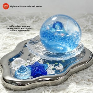 Crystal Clear Ocean Gradient Handmade Blue Slow Rising Squishy <strong>Ball</strong> Premium Aesthetic Stress Relief Decompression Toy - Product Image 1