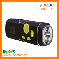 Torche radio FM d'urgence à manivelle portable avec alarme SOS pour kits de survie
