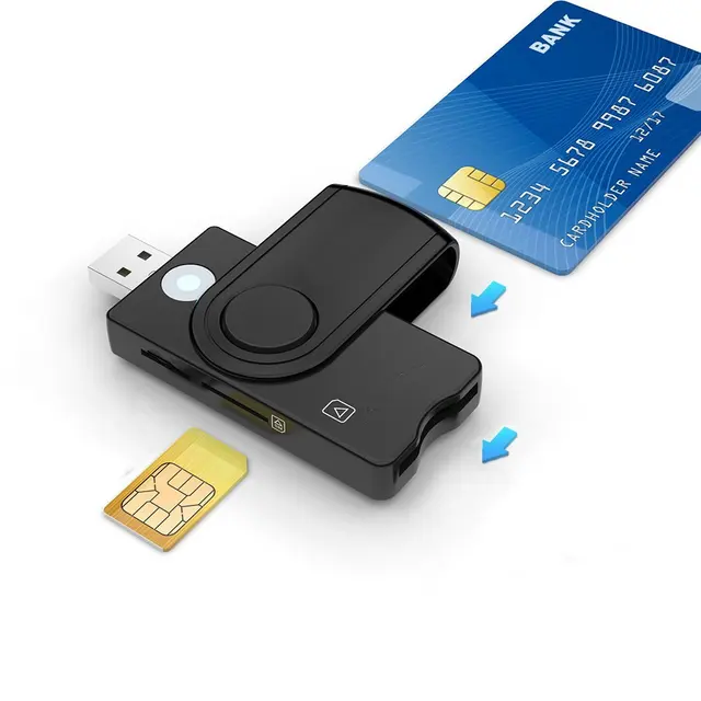 USB 2.0 Tax Declaration IC Smart Card Reader SIM Card Multi Function Slots Card Reader