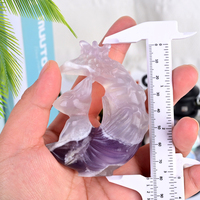 Vente flash Nouveau produit Cristal naturel fait à la main Fluorite Neuf queues de renard Animaux Sculpture pour cadeau