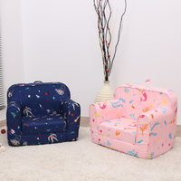 Fourniture d'usine en gros toile imprimée confortable chaise longue convertible pour enfants personnalisé en gros enfants mousse canapé mousse canapé sac