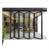 GAAS Nouvelle conception de porte patio pliante, vente en gros, balcon, portes extérieures coulissantes pliantes en aluminium à triple vitrage