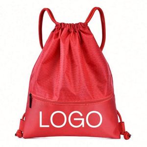 Sac à dos de sport personnalisé en polyester réutilisable avec cordon de serrage et éléments réfléchissants, idéal pour les cadeaux promotionnels - Product Image 2