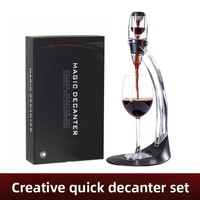 Ensemble décanteur à vin en plastique Magic Quick avec verseur et aérateur rapide, coffret cadeau, design vintage de luxe léger
