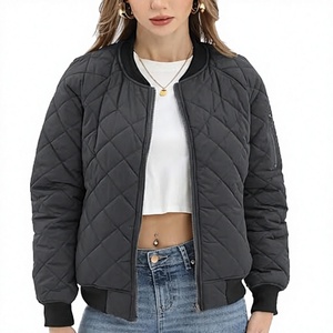 Chaqueta Acolchada de Otoño para Mujer, Estilo Casual Vintage, Manga Corta, Holgada, Transpirable, con Cierre de Cremallera - Product Image 3