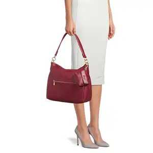 High Quality natural bag, spacious elegant handbag / shoulder bag with serrated edges on the top/