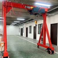 Grúa pórtico móvil de un solo viga y neumáticos de caucho de 5 toneladas para uso general en talleres, para transporte de mercancías en patios logísticos
