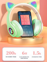 B39 headphone telinga kucing lucu untuk anak-anak Headset Gaming tahan air dinamis dengan dukungan kartu TF untuk olahraga harga bagus