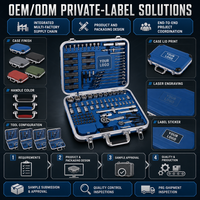 Coffret d'outils professionnel de 233 pièces pour mécanicien, avec cliquet 1/4 et 1/2 pouce, douilles, clés mixtes, embouts et clés hexagonales, en mallette rigide, OEM