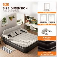 Matelas pneumatique gonflable à dossier haut, imperméable, floqué, pour le camping, lit d'air robuste, support stable, matelas pneumatique portable pour les voyages