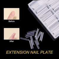 Formes à ongles carrées transparentes réutilisables avec échelle intégrée, 120 pièces, double usage, pour extensions d'ongles, acrylique et gel de construction Poly Gel