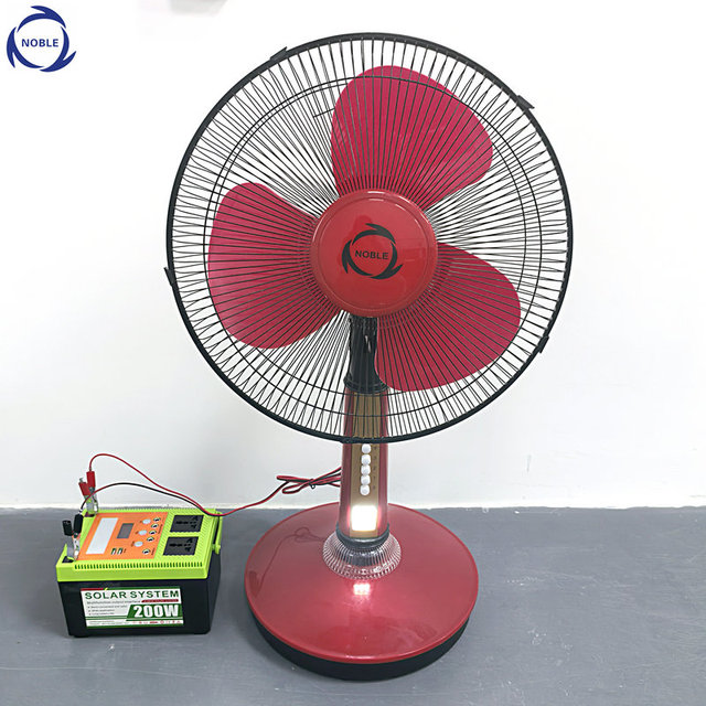 New Design Table Fan Hot Selling 16 Inch AC DC Table Electric Fan With LED Light Function Portable Solar Fan