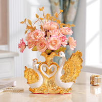 Vase cygne en céramique pour décoration de la maison armoire de salon table cadeau créatif oeuvre en porcelaine