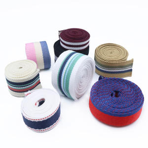 Fettuccia in poliestere personalizzata motivo a righe colorato 20mm 25mm <span class=keywords><strong>30mm</strong></span> 40mm tessuto in poliestere resistente per borsa indumento - Product Image 3