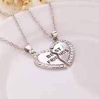 Collier bestfriends personnalisé en forme de cœur bijoux d'amitié en acier inoxydable pour 2 personnes