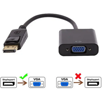 Adaptor DisplayPort ke VGA Konverter DP ke VGA Male to Female 1080p Kabel Berlapis Emas untuk PC Laptop Monitor Proyektor HDTV