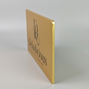 Papan Nama dan Tanda Aluminium Emas Disikat Khusus dengan Ukiran Relief untuk Salon Kecantikan dan Toko - Product Image 5