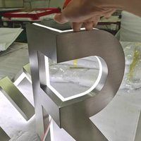Letras de Acero Inoxidable 3D Curvadas Personalizadas con Iluminación Brillante, Origen Provincia de Anhui, Finamente Elaboradas para Centros Comerciales